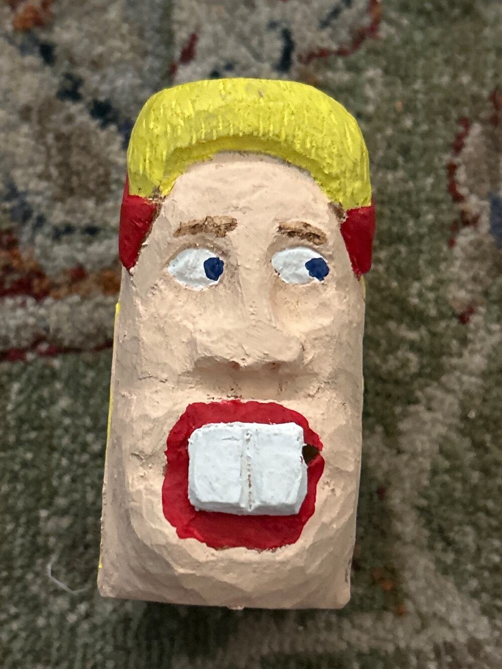 Folk Art Wooden Painted Figure/Head